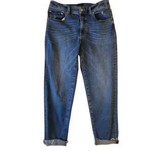 Talbots Everyday Relaxed Jeans size 6, Cropped with frayed rolled-up hem